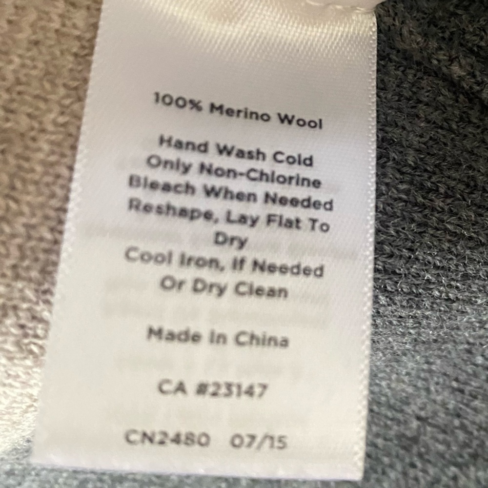 Talbots Stripes Gray Tan 100% Merino Wool Open Front Cardigan - Picture 4 of 4